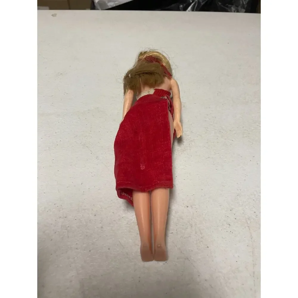Vintage 1963 Mattel Skipper Barbie Doll Blonde Hair Red Dress